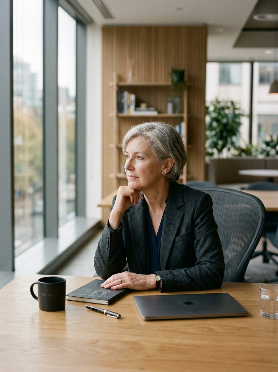 Environmental portrait of senior leadership mid-work representing Cumbuca Consulting Partners